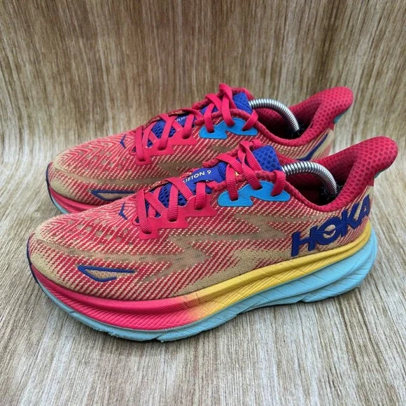 Hoka One One Clifton 9 Women's 7 B Cerise Cloudless Running Shoes 1127896 CRSCL - Picture 3 of 10